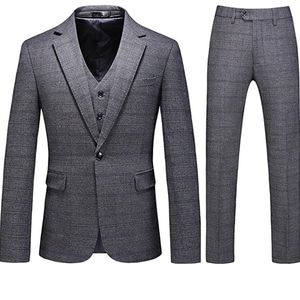 Mens 3 Piece Slim Fit Tweed Suit